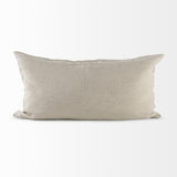 Mercana Ivivva 14L x 26W Beige Fabric Textured Decorative Pillow Cover