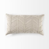 Mercana Ivivva 14L x 26W Beige Fabric Textured Decorative Pillow Cover