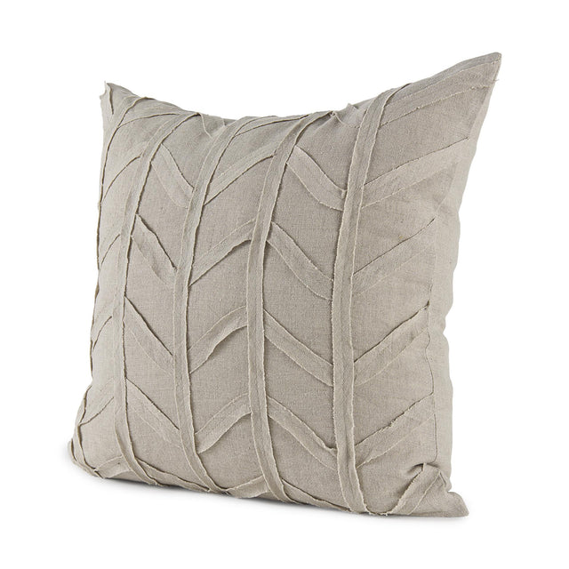Mercana Ivivva 20L x 20W Beige Fabric Textured Decorative Pillow Cover