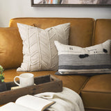 Mercana Ivivva 20L x 20W Beige Fabric Textured Decorative Pillow Cover