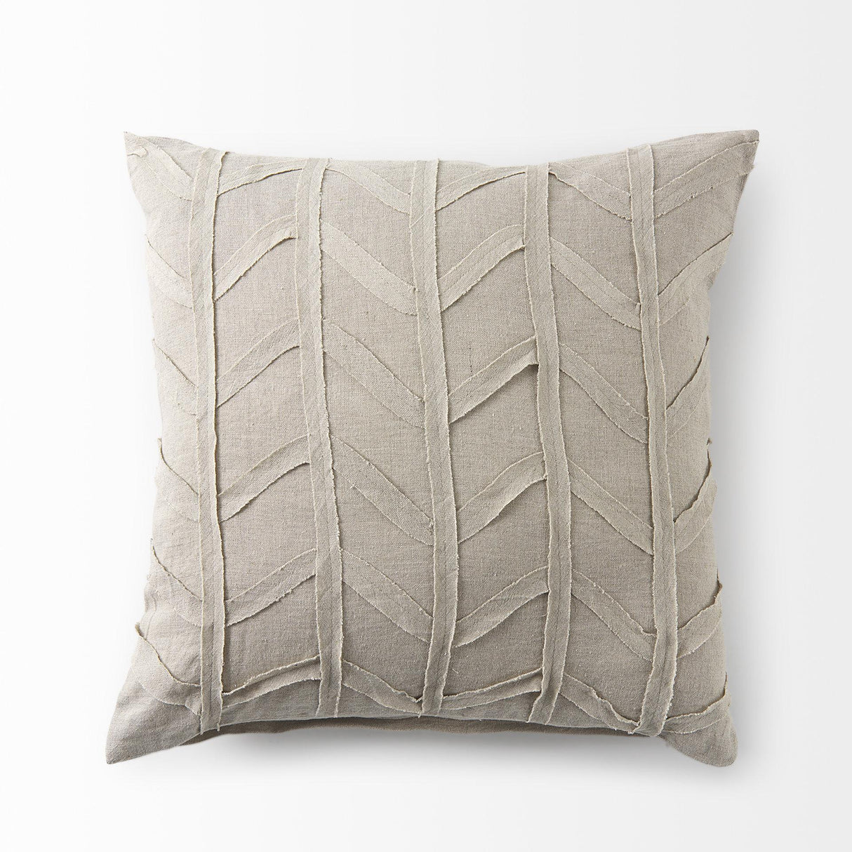Mercana Ivivva 20L x 20W Beige Fabric Textured Decorative Pillow Cover