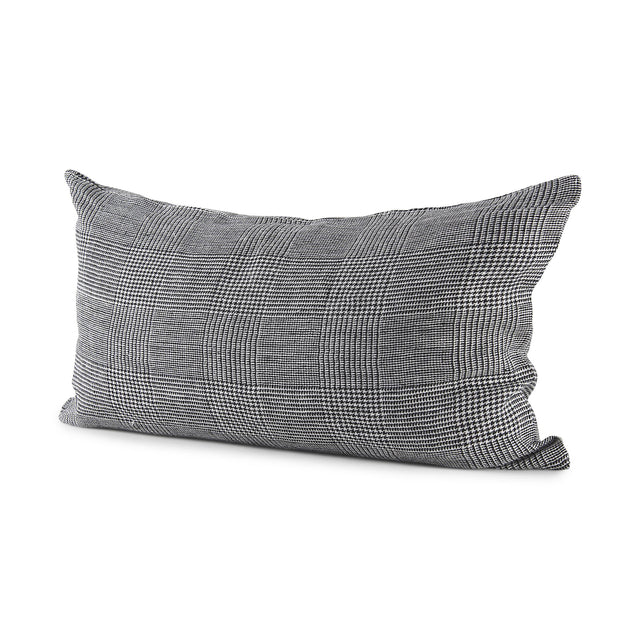 Mercana Ramone 14 x 26 White and Black Fabric Decorative Pillow Cover