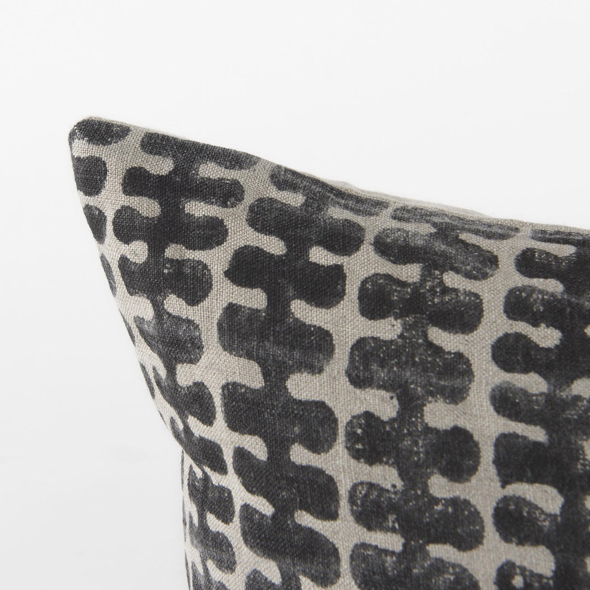 Mercana Miriam 13L x 21W Beige and Black Fabric Patterned Decorative Pillow Cover