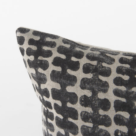 Mercana Miriam 13L x 21W Beige and Black Fabric Patterned Decorative Pillow Cover