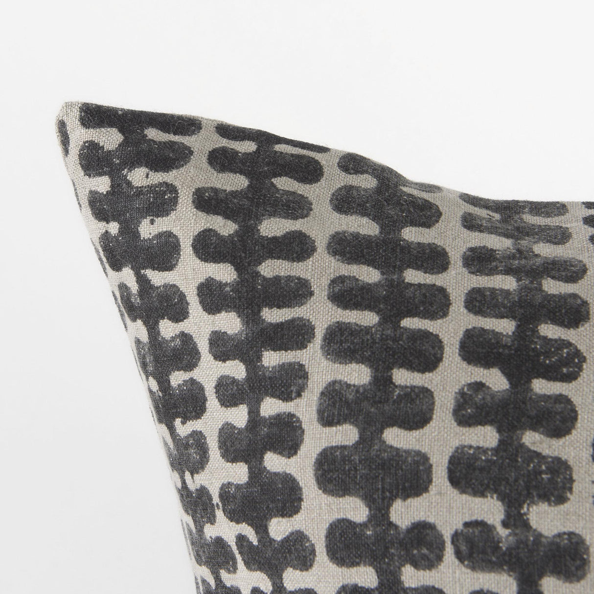 Mercana Miriam 18L x 18W Beige and Black Fabric Patterned Decorative Pillow Cover