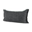 Mercana Malia 14L x 26W Black and Teal Fabric Fringed Decorative Pillow Cover