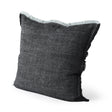 Mercana Malia 20L x 20W Black and Teal Fabric Fringed Pillow Cover