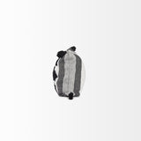 Mercana Kimia 14L x 26W White and Black Fabric Herringbone and Fringed Decorative Pillow Cover