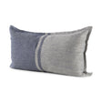 Mercana Aubrielle 14L x 26W Gray and Blue Fabric Color Blocked Decorative Pillow Cover