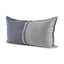 Mercana Aubrielle 14L x 26W Gray and Blue Fabric Color Blocked Decorative Pillow Cover