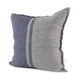 Mercana Aubrielle 20L x 20W Gray and Blue Fabric Color Blocked Decorative Pillow Cover
