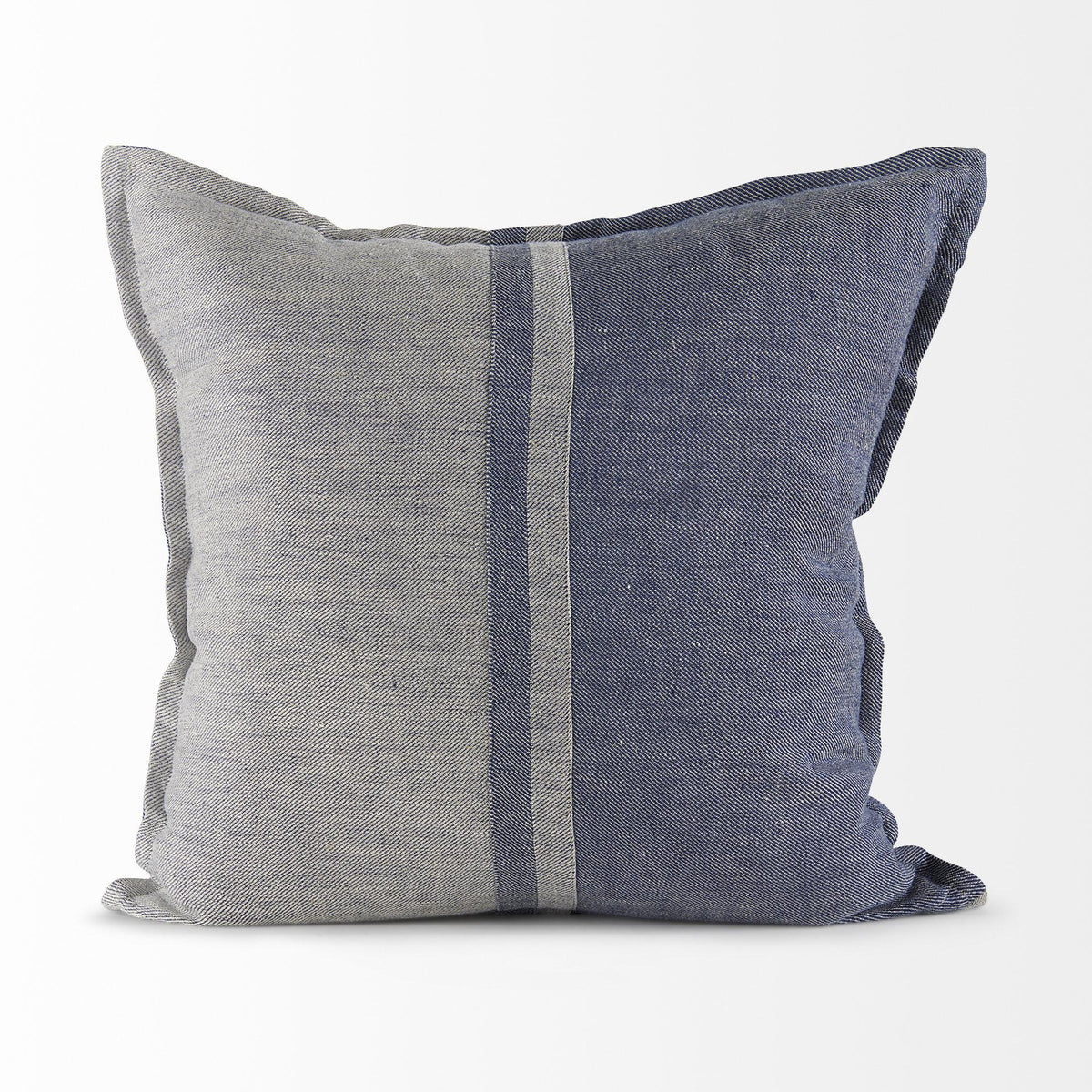 Mercana Aubrielle 20L x 20W Gray and Blue Fabric Color Blocked Decorative Pillow Cover