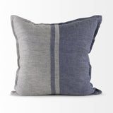 Mercana Aubrielle 20L x 20W Gray and Blue Fabric Color Blocked Decorative Pillow Cover