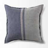 Mercana Aubrielle 20L x 20W Gray and Blue Fabric Color Blocked Decorative Pillow Cover