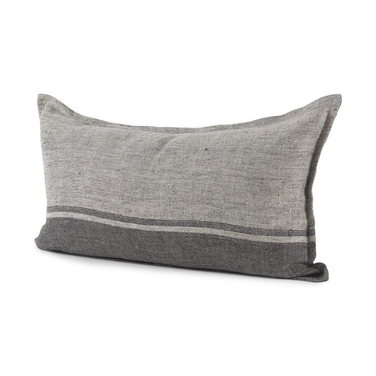 Mercana Zadie 14L x 26W Light Gray and Dark Gray Fabric Color Blocked Decorative Pillow Cover