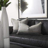 Mercana Zadie 14L x 26W Light Gray and Dark Gray Fabric Color Blocked Decorative Pillow Cover