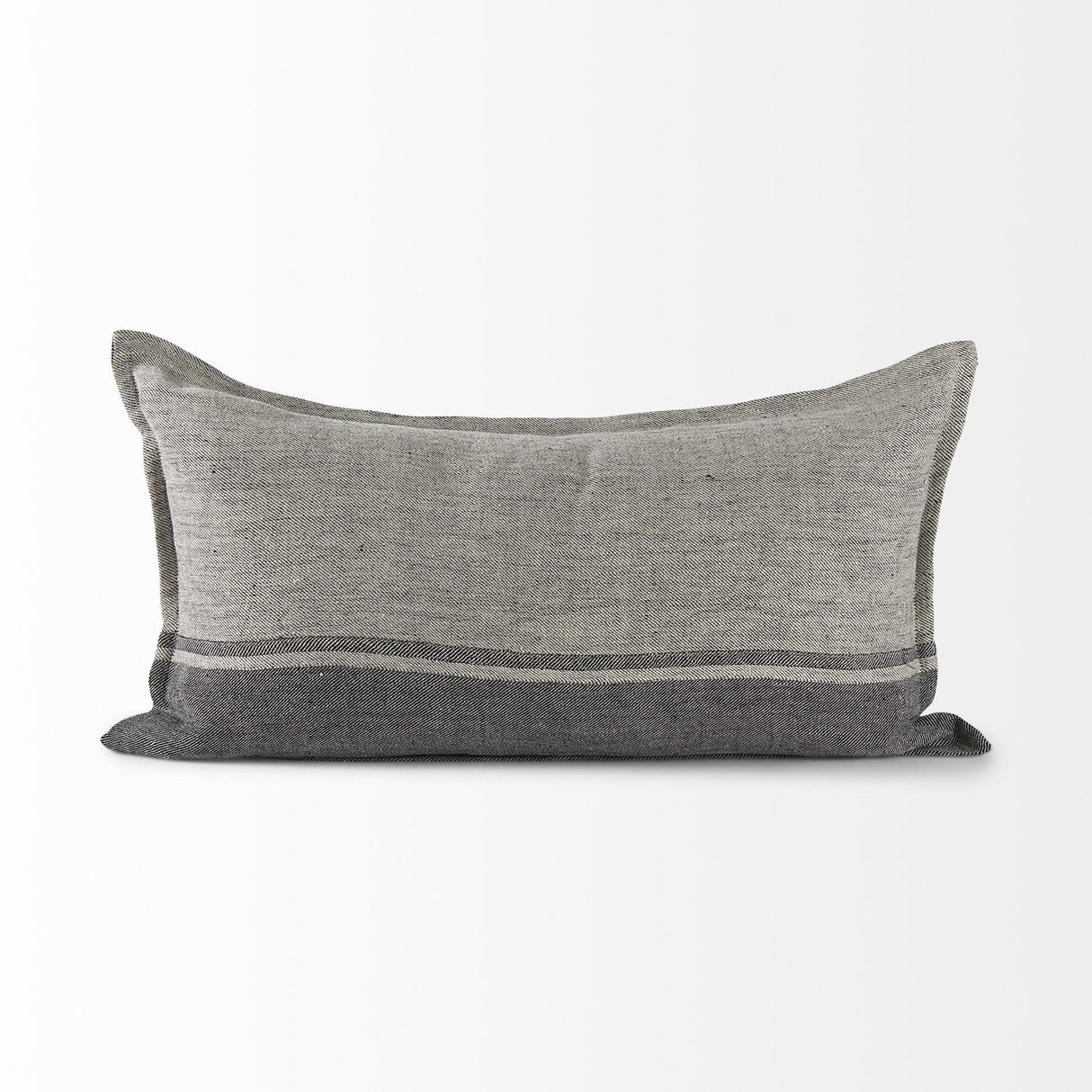 Mercana Zadie 14L x 26W Light Gray and Dark Gray Fabric Color Blocked Decorative Pillow Cover