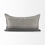 Mercana Zadie 14L x 26W Light Gray and Dark Gray Fabric Color Blocked Decorative Pillow Cover