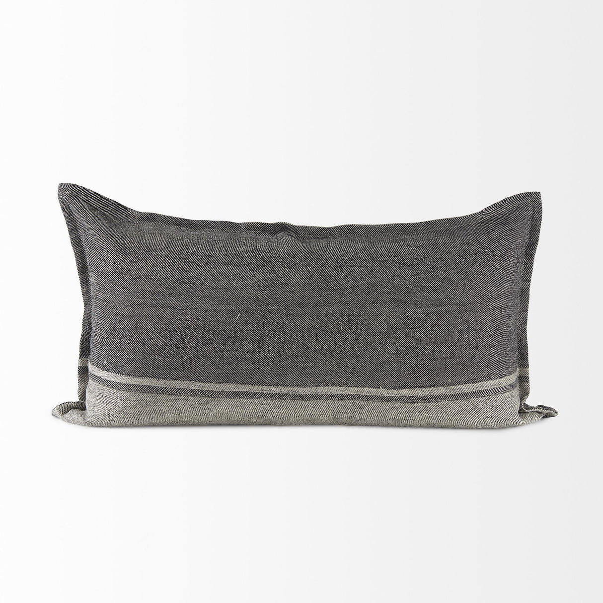 Mercana Zadie 14L x 26W Light Gray and Dark Gray Fabric Color Blocked Decorative Pillow Cover