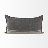Mercana Zadie 14L x 26W Light Gray and Dark Gray Fabric Color Blocked Decorative Pillow Cover