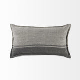Mercana Zadie 14L x 26W Light Gray and Dark Gray Fabric Color Blocked Decorative Pillow Cover