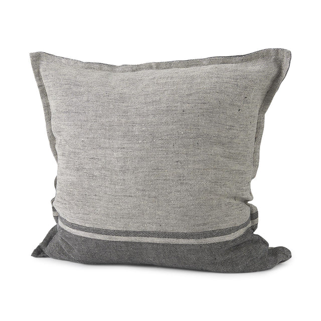 Mercana Zadie 20L x 20W Light Gray and Dark Gray Fabric Color Blocked Decorative Pillow Cover