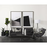 Mercana Zadie 20L x 20W Light Gray and Dark Gray Fabric Color Blocked Decorative Pillow Cover
