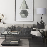 Mercana Zadie 20L x 20W Light Gray and Dark Gray Fabric Color Blocked Decorative Pillow Cover