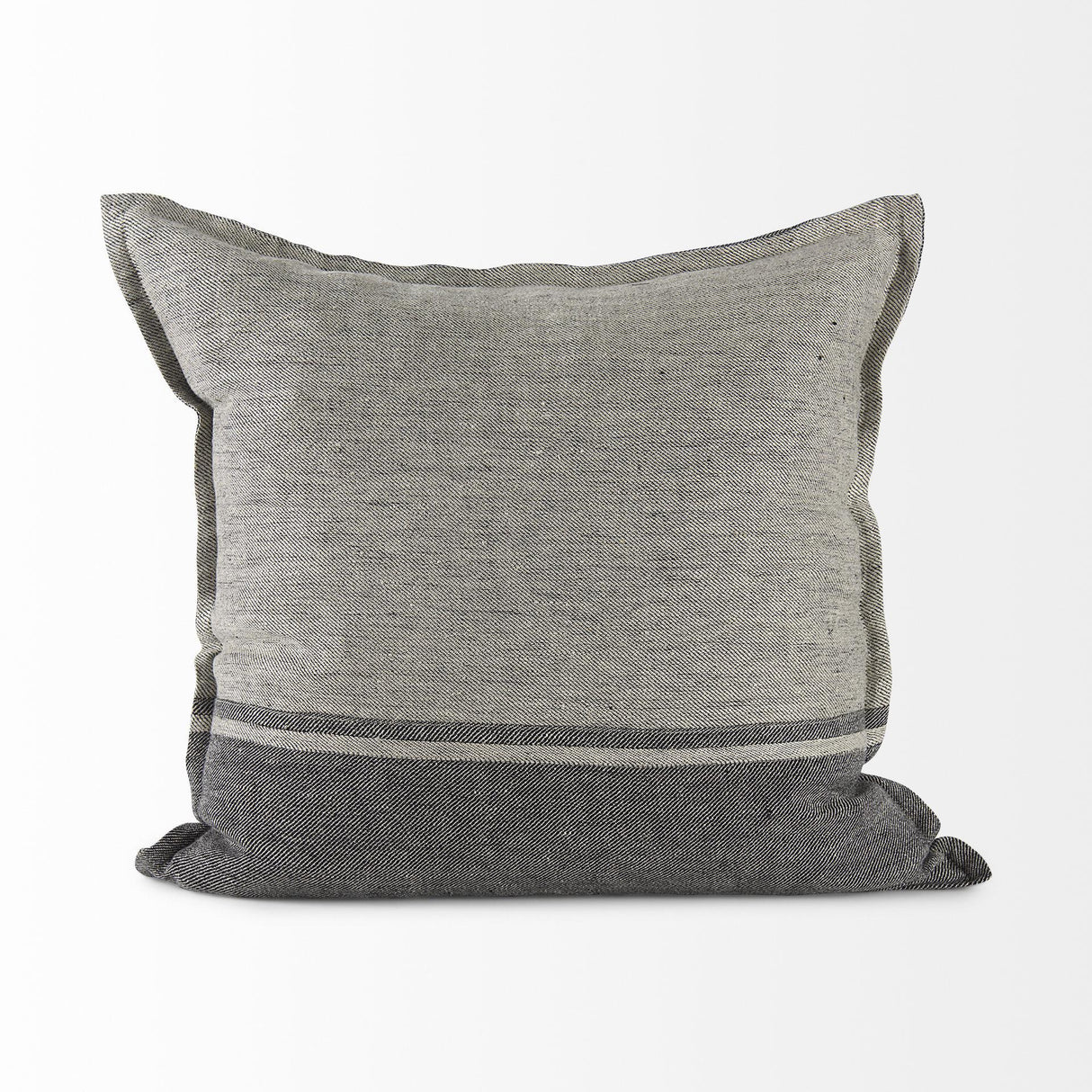 Mercana Zadie 20L x 20W Light Gray and Dark Gray Fabric Color Blocked Decorative Pillow Cover