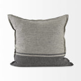 Mercana Zadie 20L x 20W Light Gray and Dark Gray Fabric Color Blocked Decorative Pillow Cover