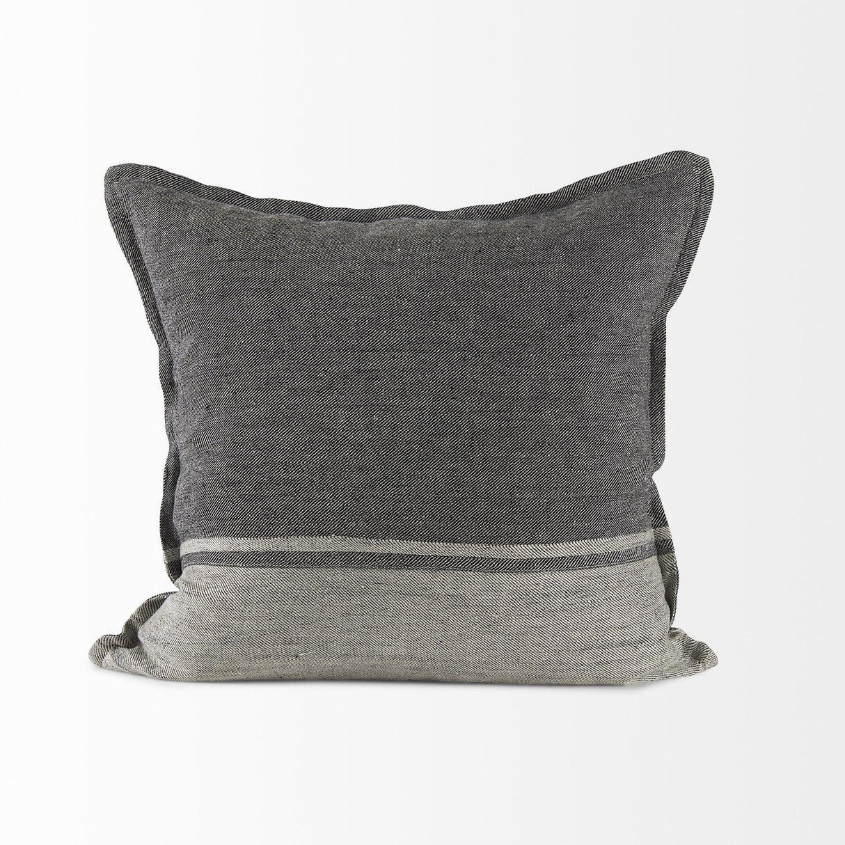 Mercana Zadie 20L x 20W Light Gray and Dark Gray Fabric Color Blocked Decorative Pillow Cover