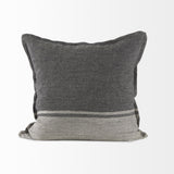 Mercana Zadie 20L x 20W Light Gray and Dark Gray Fabric Color Blocked Decorative Pillow Cover