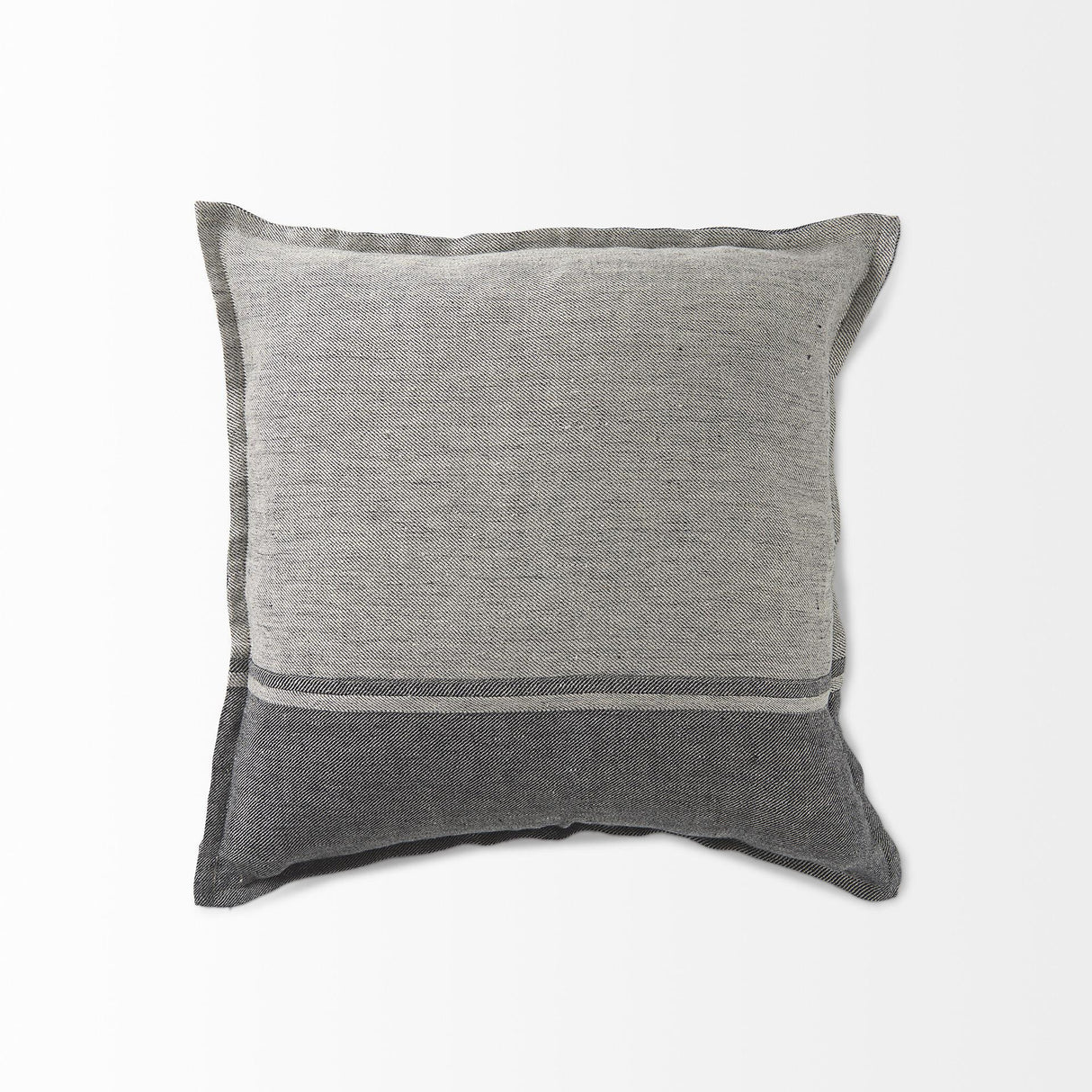 Mercana Zadie 20L x 20W Light Gray and Dark Gray Fabric Color Blocked Decorative Pillow Cover