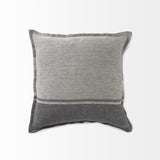 Mercana Zadie 20L x 20W Light Gray and Dark Gray Fabric Color Blocked Decorative Pillow Cover