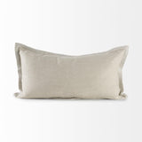Mercana Mae 14L x 26W Beige Fabric Decorative Pillow Cover