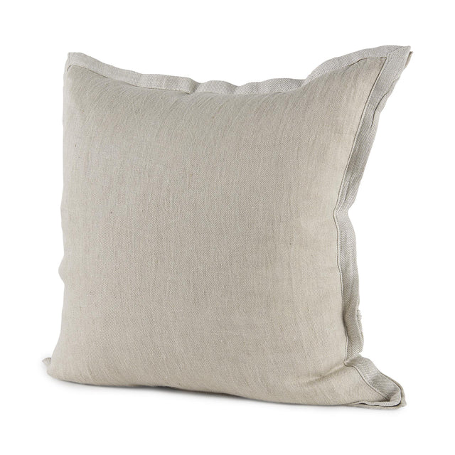 Mercana Mae 20L x 20W Beige Fabric Decorative Pillow Cover
