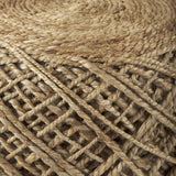 Mercana Allium Brown Handwoven Wool Cylindrical Pouf