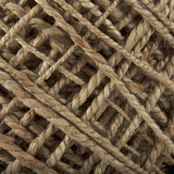 Mercana Allium Brown Handwoven Wool Cylindrical Pouf