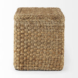 Mercana Aylin 16.5" Square Brown Jute Pouf