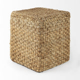 Mercana Aylin 16.5" Square Brown Jute Pouf