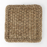Mercana Aylin 16.5" Square Brown Jute Pouf