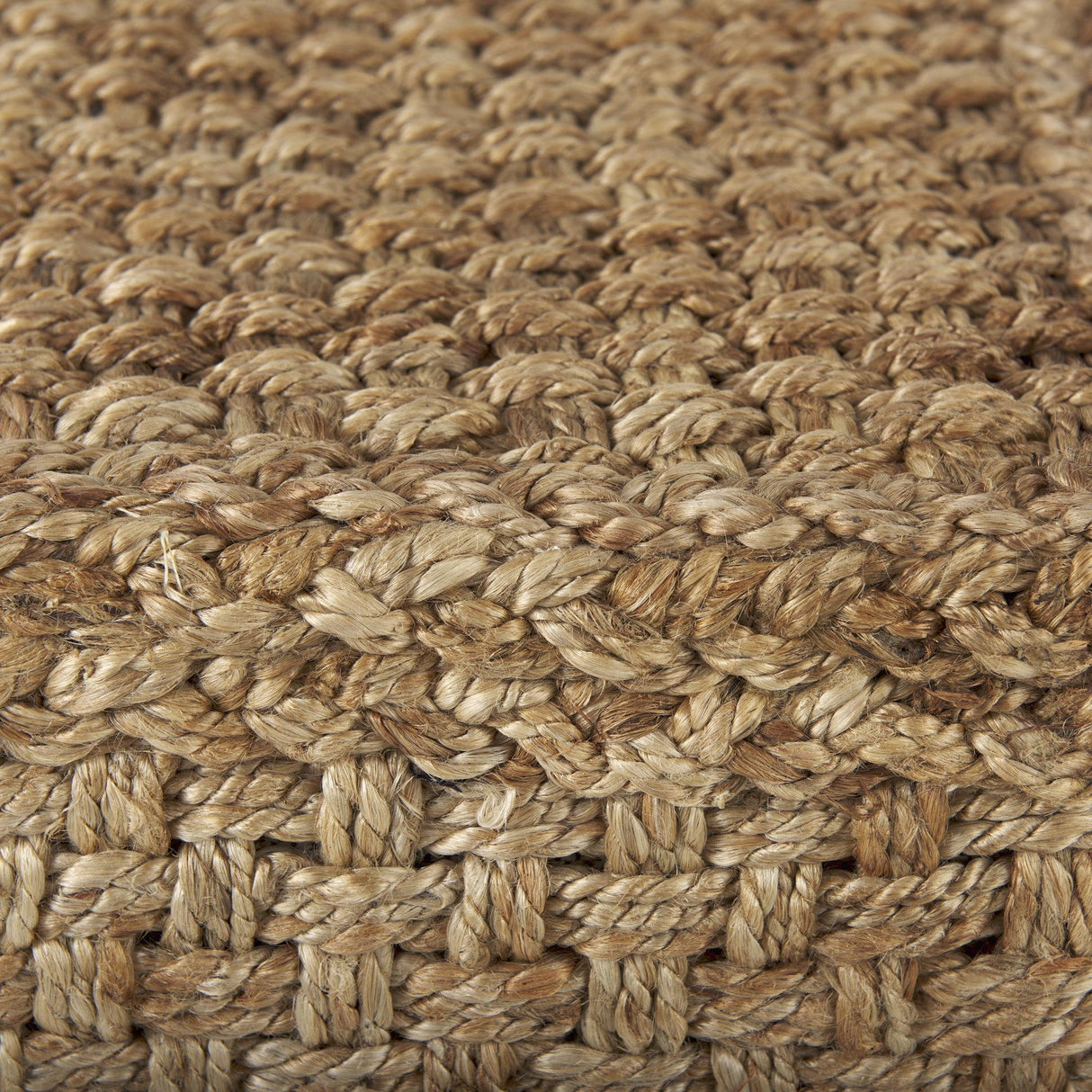 Mercana Aylin 16.5" Square Brown Jute Pouf