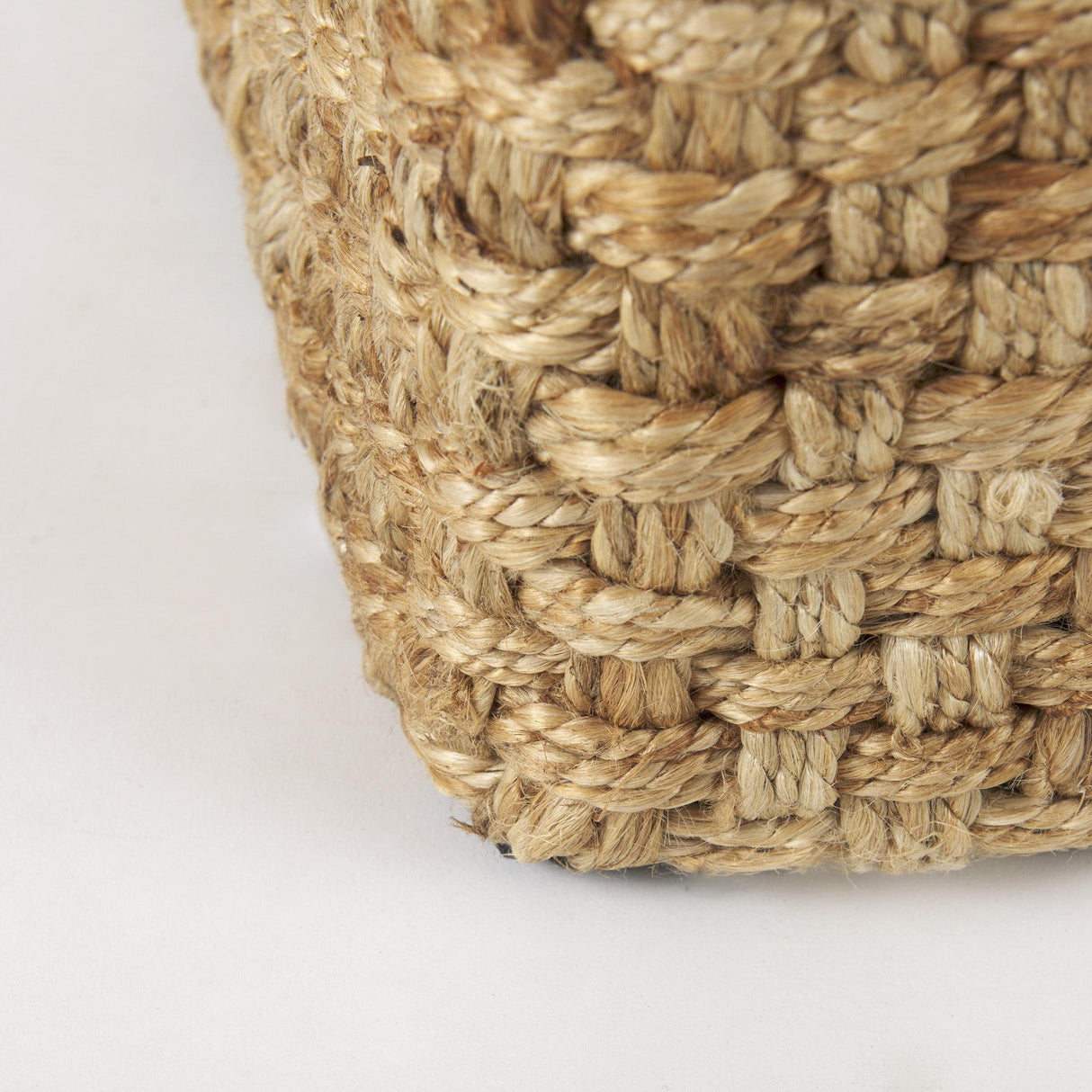 Mercana Aylin 16.5" Square Brown Jute Pouf