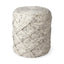 Mercana Esfera 17.7L x 15.7W x 15.7H Beige Chevron Woven Round Pouf