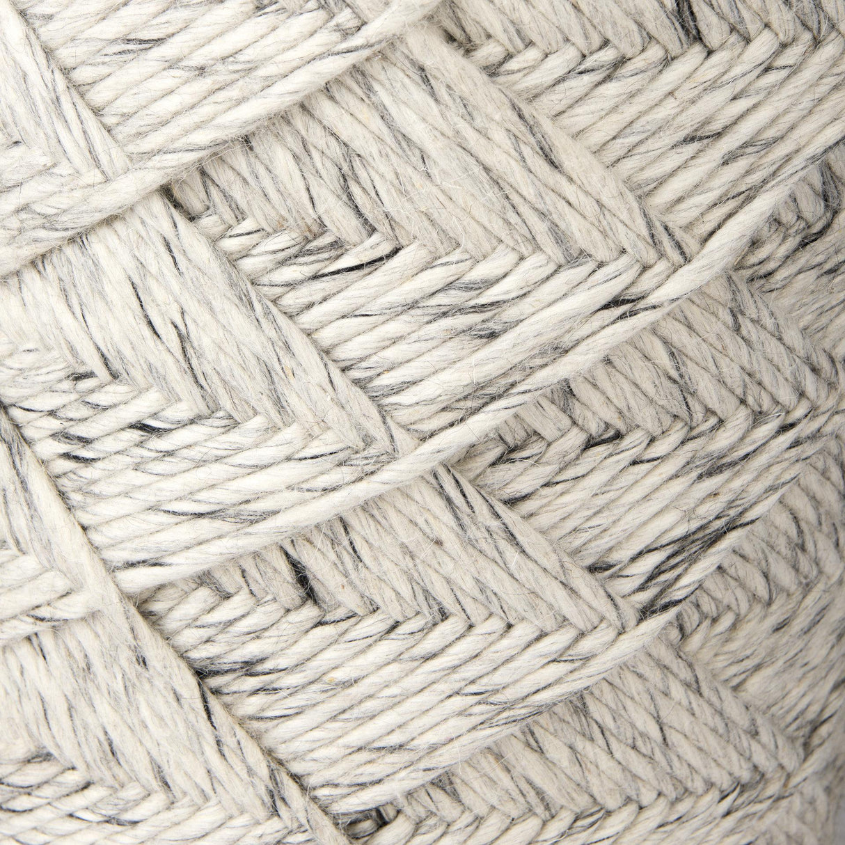 Mercana Esfera 17.7L x 15.7W x 15.7H Beige Chevron Woven Round Pouf