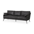 Mercana Cochrane 82L x 33W x 32.3 Black Leather Three Seater Sofa
