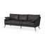 Mercana Cochrane 82L x 33W x 32.3 Black Leather Three Seater Sofa