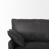 Mercana Cochrane 82L x 33W x 32.3 Black Leather Three Seater Sofa
