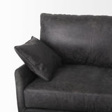 Mercana Cochrane 82L x 33W x 32.3 Black Leather Three Seater Sofa