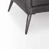 Mercana Cochrane 82L x 33W x 32.3 Black Leather Three Seater Sofa